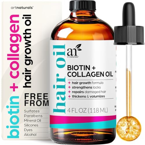 artnaturals Biotin Collagen Hair Oil 4.0oz - Growth Promoting Volumizing Formula - Reduce Hair Loss, Strengthens and Nourishes Hair - Controls Frizz & Improves Manageability | Amazon (US)