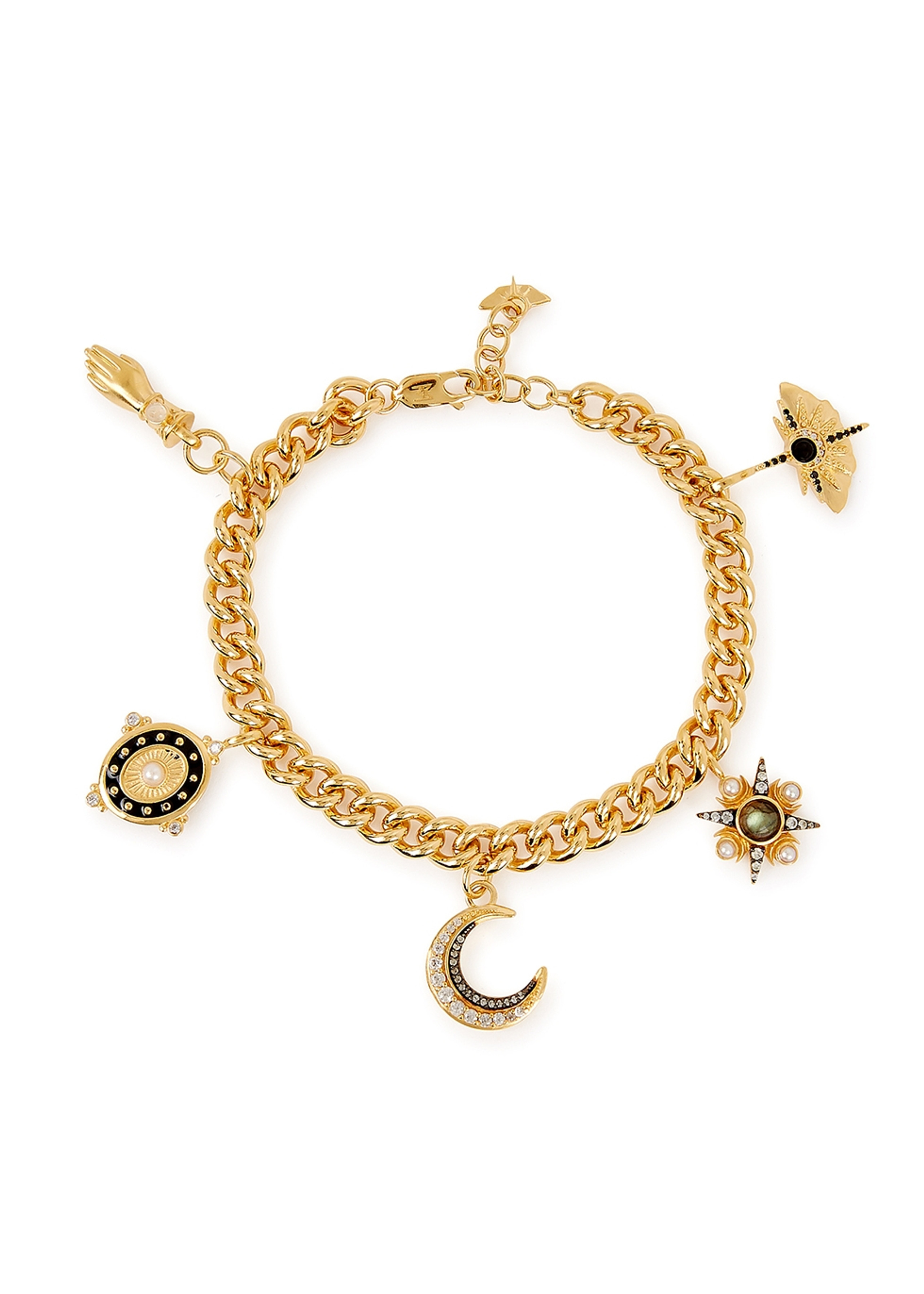 X Harris Reed 18kt gold-plated charm bracelet | Harvey Nichols