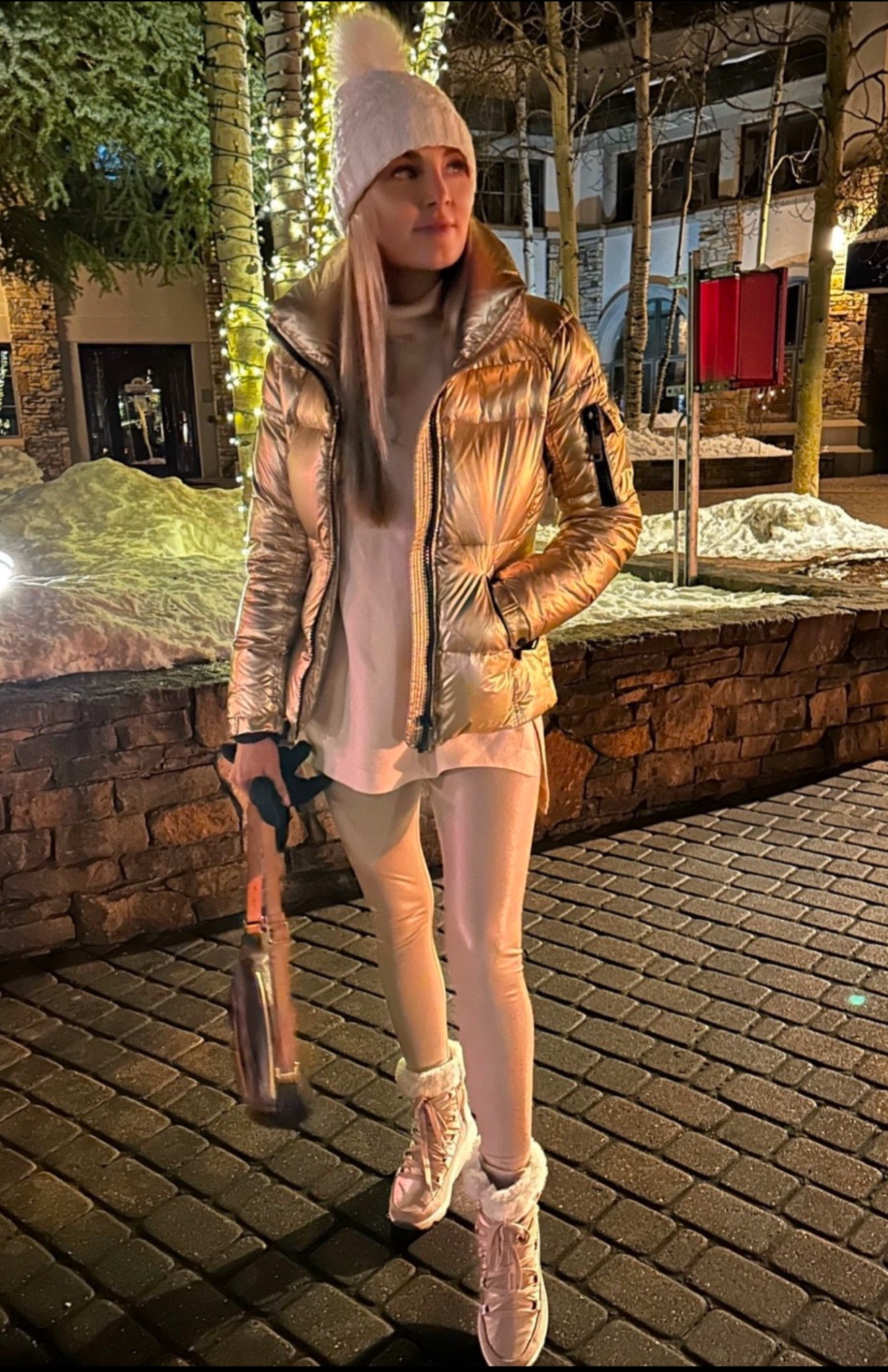 Ski outfit I’m loving my gold ski jacket is on sale wearing a size small

#LTKOver40 #LTKWatchNow #LTKSaleAlert