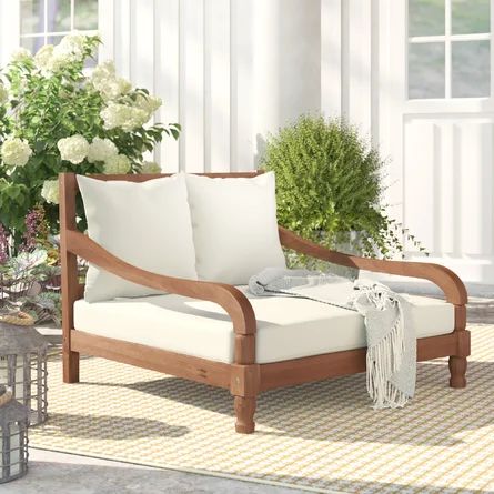 Bungalow Rose Hallei 35.4" Long Double Chaise with Cushions | Wayfair | Wayfair Professional