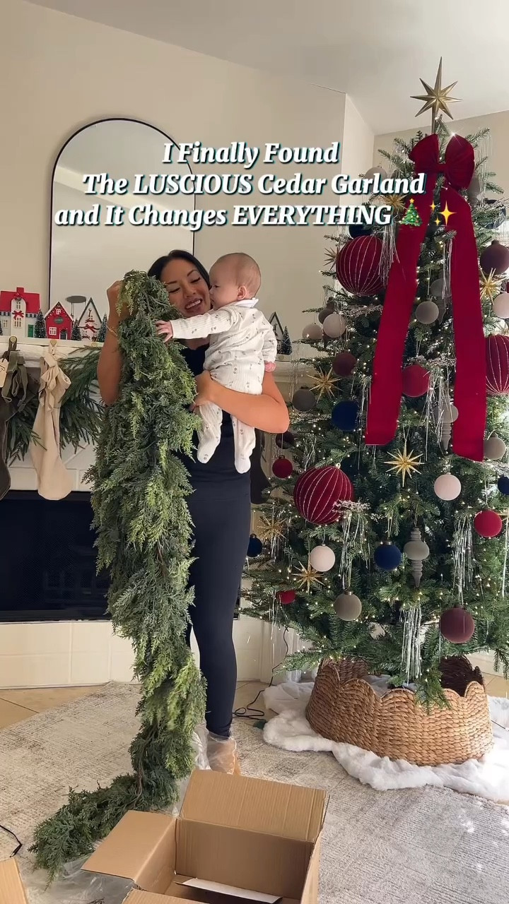 Luscious cedar garland, 9 foot luscious, sea garlic, cedar garland, garland for mantle, garland for fireplace mantle, luscious garland

#LTKSeasonal #LTKHome #LTKHoliday