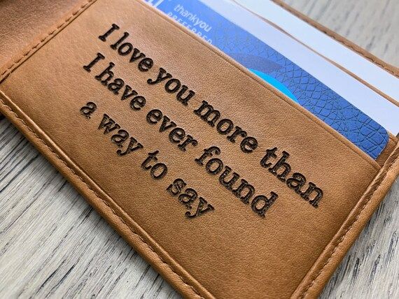 Engraved Wallets for Men Boyfriend Engagement Gifts for Men | Etsy | Etsy (US)