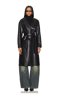 ALL THE WAYS Claire Faux Leather Trench in Black from Revolve.com | Revolve Clothing (Global)