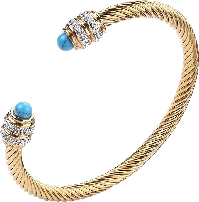 Dorriss Twisted Cable Bracelet for Women Design Elegant Unique Besigner Zircon Bangle Bracelets S... | Amazon (US)