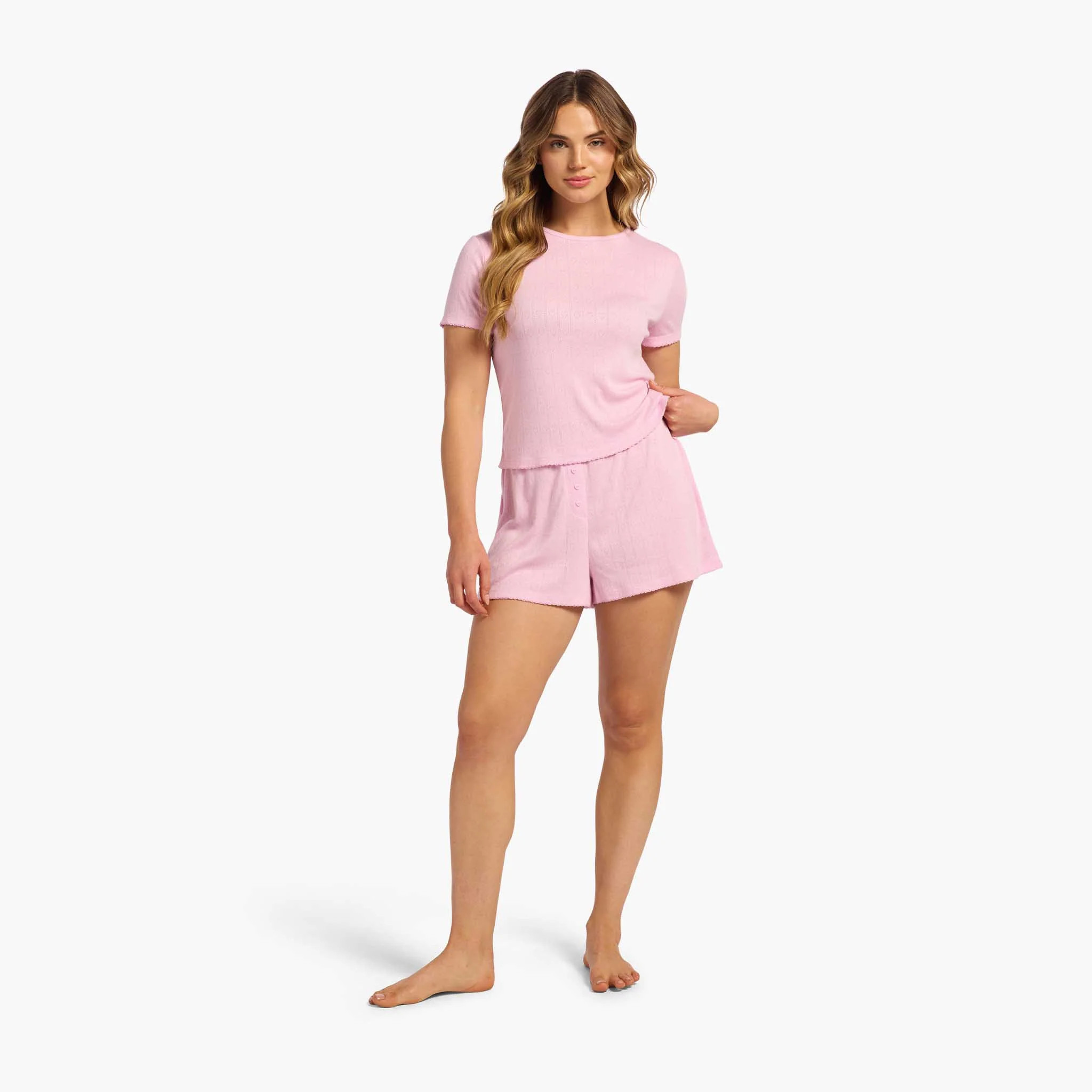 Heart Pointelle Pajama Cheeky Short | Bon Bon | Nuuds US