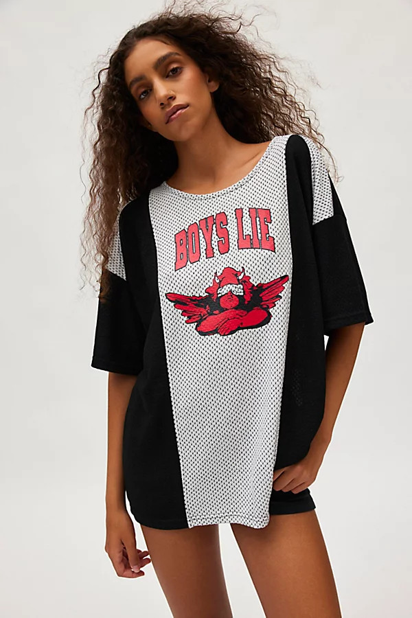 Boys Lie Graphic Jersey Tee in Black, Women's at Urban Outfitters | Urban Outfitters (US and RoW)