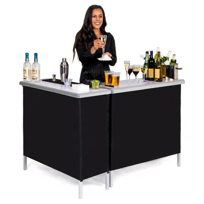 GoBar Portable Double Bar Table Set - Mobile Bartender Station for Events - Includes Carrying Case | Wayfair North America