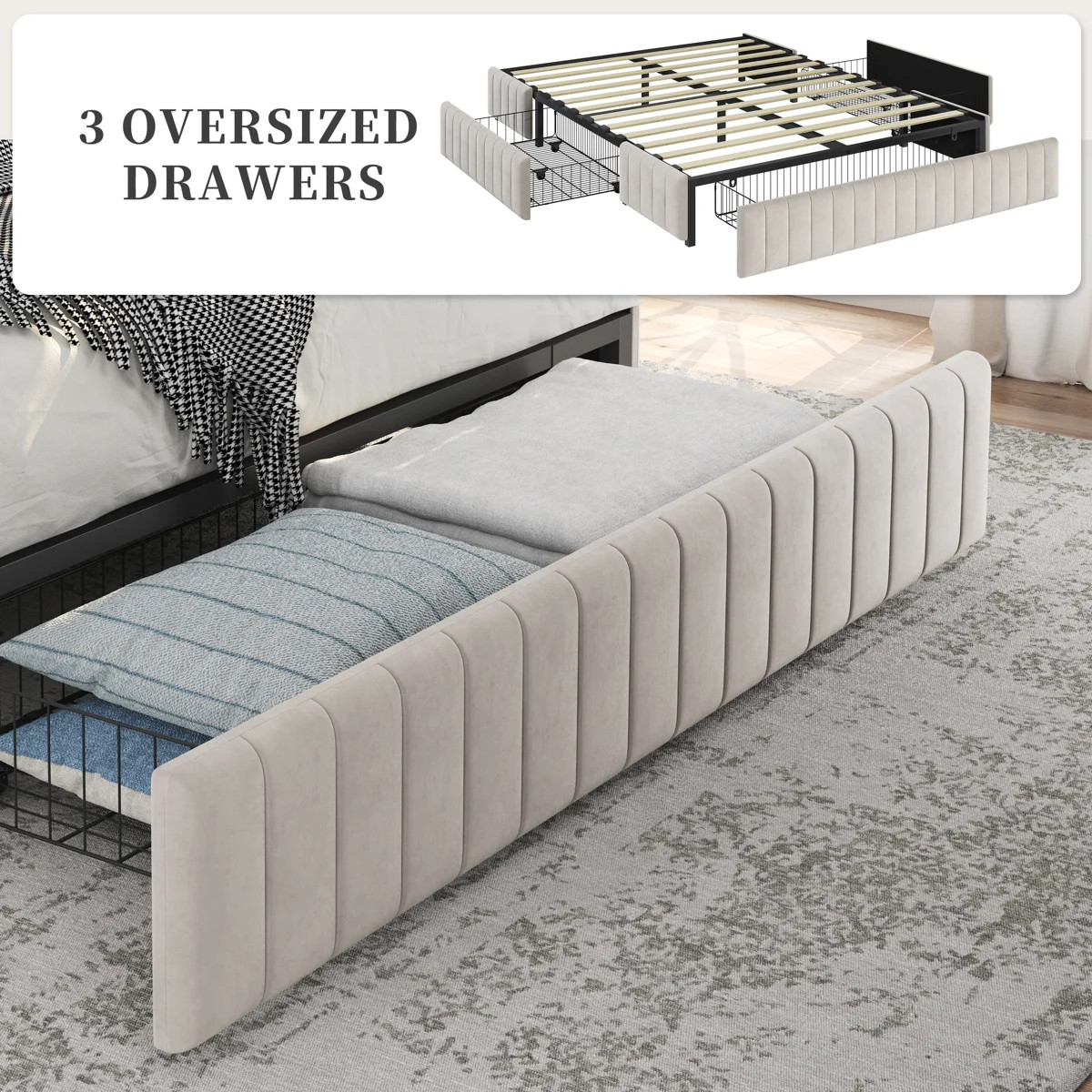 Argjirulla Upholstered Platform Storage Bed | Wayfair North America