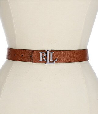 Lauren Ralph Lauren 1" Logo Reversible Pebbled Leather Belt | Dillard's | Dillard's