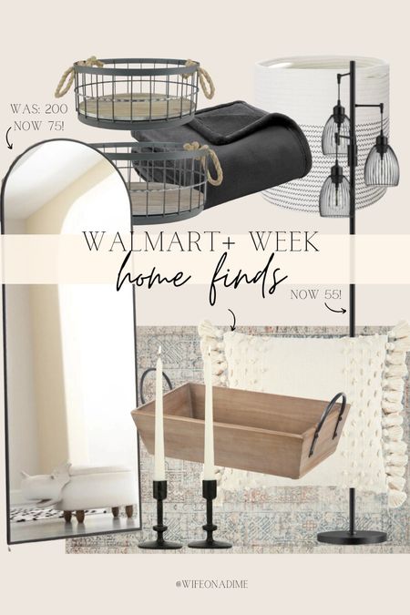 Walmart+ Week, Walmart+ sale finds, Walmart home finds, Walmart home, Walmart+ sale, Walmart floor length mirror, Walmart throw pillow, throw pillow, floor lamp, Walmart floor lamp, candle sticks, Walmart candle sticks, Walmart throw blanket, wire basket finds, wire basket set, Walmart rug, rug sale, Walmart sale picks, home picks, Walmart home 

#LTKhome #LTKsalealert #LTKunder100