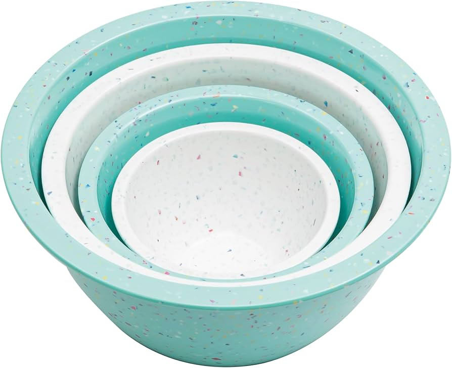 bzyoo Confetti Nesting Mixing Bowls Set - 4-Piece Colorful Kitchen Bowls (18oz, 1.25QT, 2.5QT, 4Q... | Amazon (US)