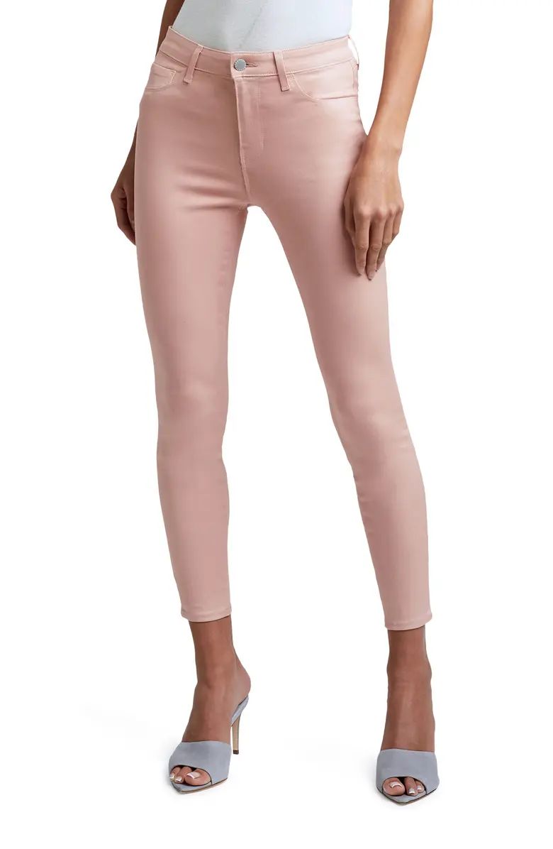 L'AGENCE Margot Coated Crop High Waist Skinny Jeans | Nordstrom | Nordstrom