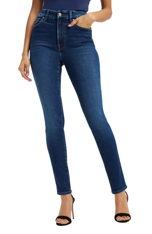 Good American Always Fit Good Legs Skinny Jeans in Indigo446 at Nordstrom, Size 00-4 | Nordstrom