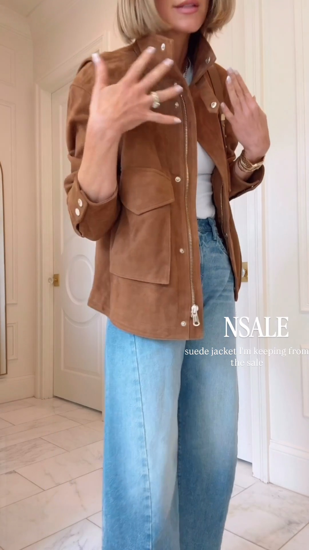 NSale suede jacket I'm keeping from the sale. I'm wearing size small