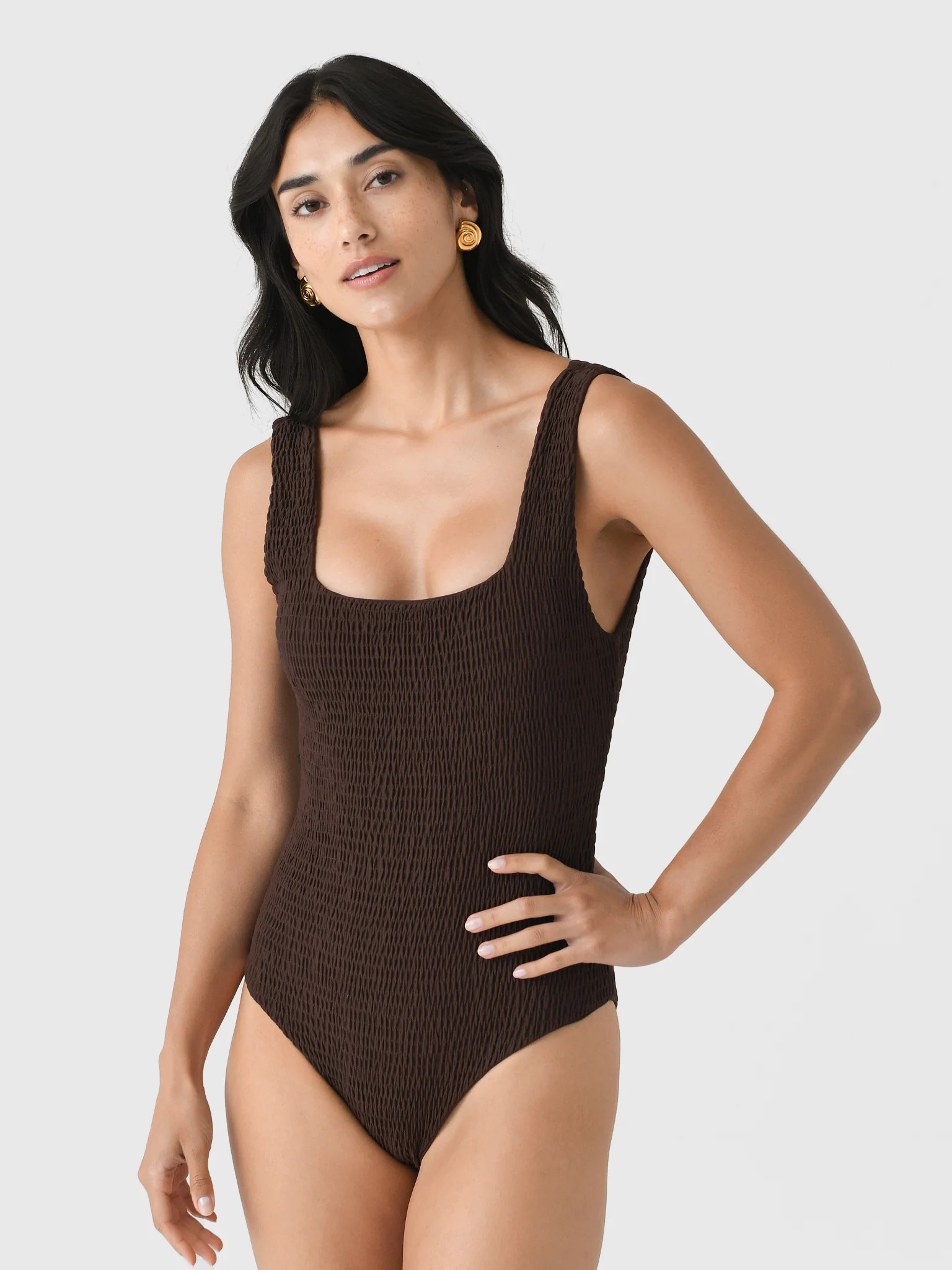 CITRINE
                      
                     Women's Jenni Smocked One-Piece Swimsuit | Saint Bernard