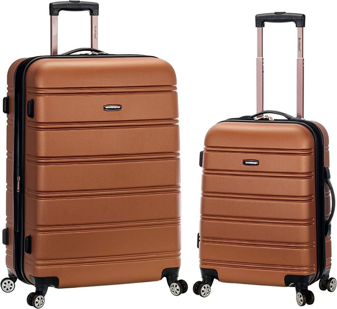Rockland Melbourne Hardside Expandable Spinner Wheel Luggage, Brown, 2-Piece Set (20/28) | Amazon (US)