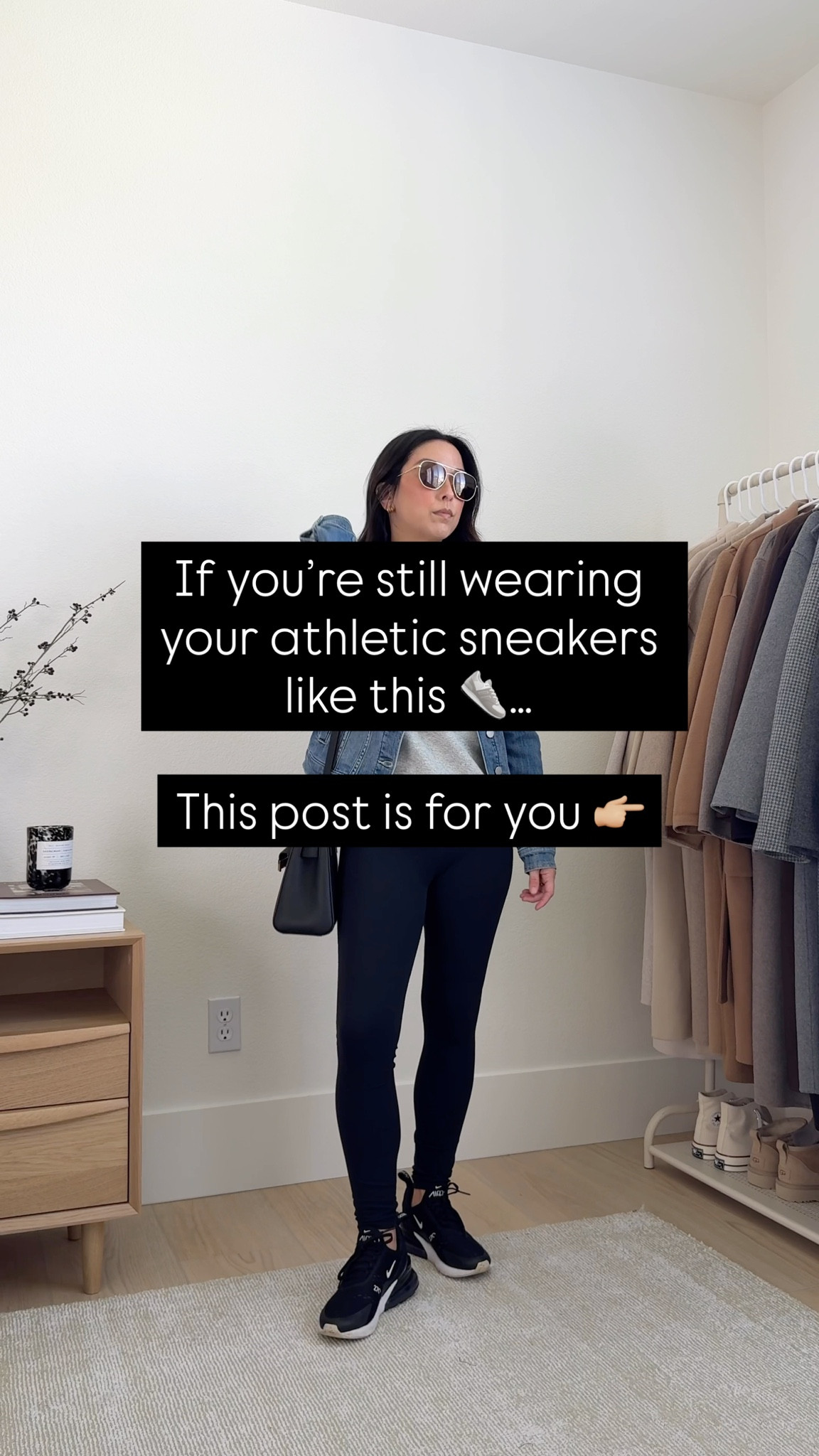 Instead of this, try this - Athletic Sneakers. How to wear athleisure. How to style athletic sneakers.

Look 1
Oak & Fort trench xxs
Artizia tee medium
Amazon leggings xs
Amazon socks
Nike Air Pegasus 2005 Met Sneakers 6
Fine Art Hat
Mansur Gavriel tote

Look 2
Varley pullover xs
Varley roll cuff pants xs 25" inseam
Veja sneakers 37. Run really small
Polo Ralph Lauren hat
Cuyana tote small

Look 3
Zara jacket small
Aritzia tee medium
Frank & Eileen sweats small. Runs tts
Nike Air Pegasus 2005 Met Sneakers 6
Mansur Gavriel tote
Fine Art hat
Dorsey James necklace 15"

Look 4
Varley pullover small. Sized up, but you don't need to
Varley Ollie shorts small
Varley socks
New Balance 530's 5.5 womens
Gap hat
Varley tote
Aritzia tee medium

Look 5
Mango double faced wool coat xxs
Jenni Kayne sweatshirt medium
Everlane tee medium
Jenni Kayne sweats xs
Nike Air Pegasus 2005 Met Sneakers 6
Fine Art hat
Mansur Gavriel tote


#LTKSeasonal #LTKPetite #LTKStyleTip