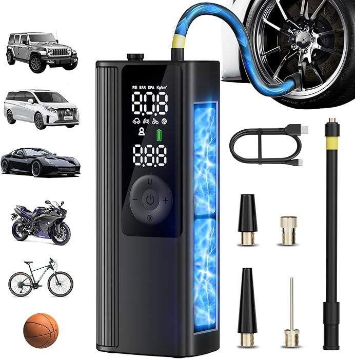 Tire Inflator Portable Air Compressor, Cordless Air Pump for Car Tires with Digital Pressure Gaug... | Amazon (US)