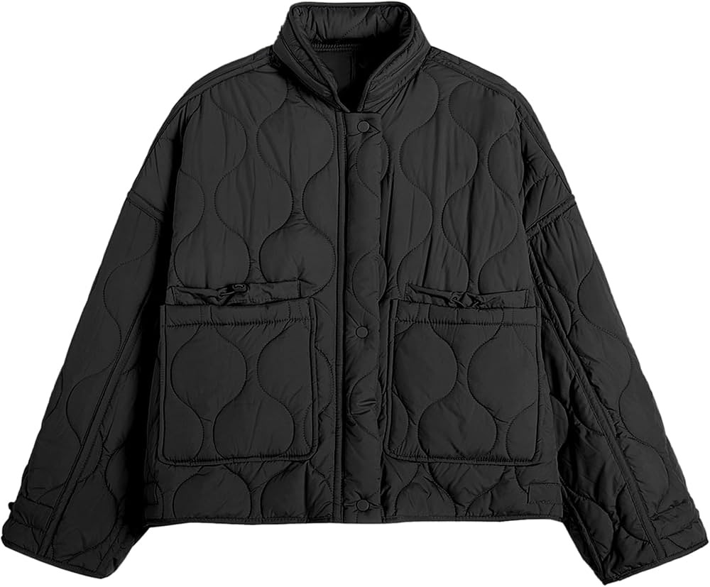 Songling Women's Oversized Quilted Puffer Jacket Stand Collar Zip Up Lightweight Cropped Padded W... | Amazon (US)