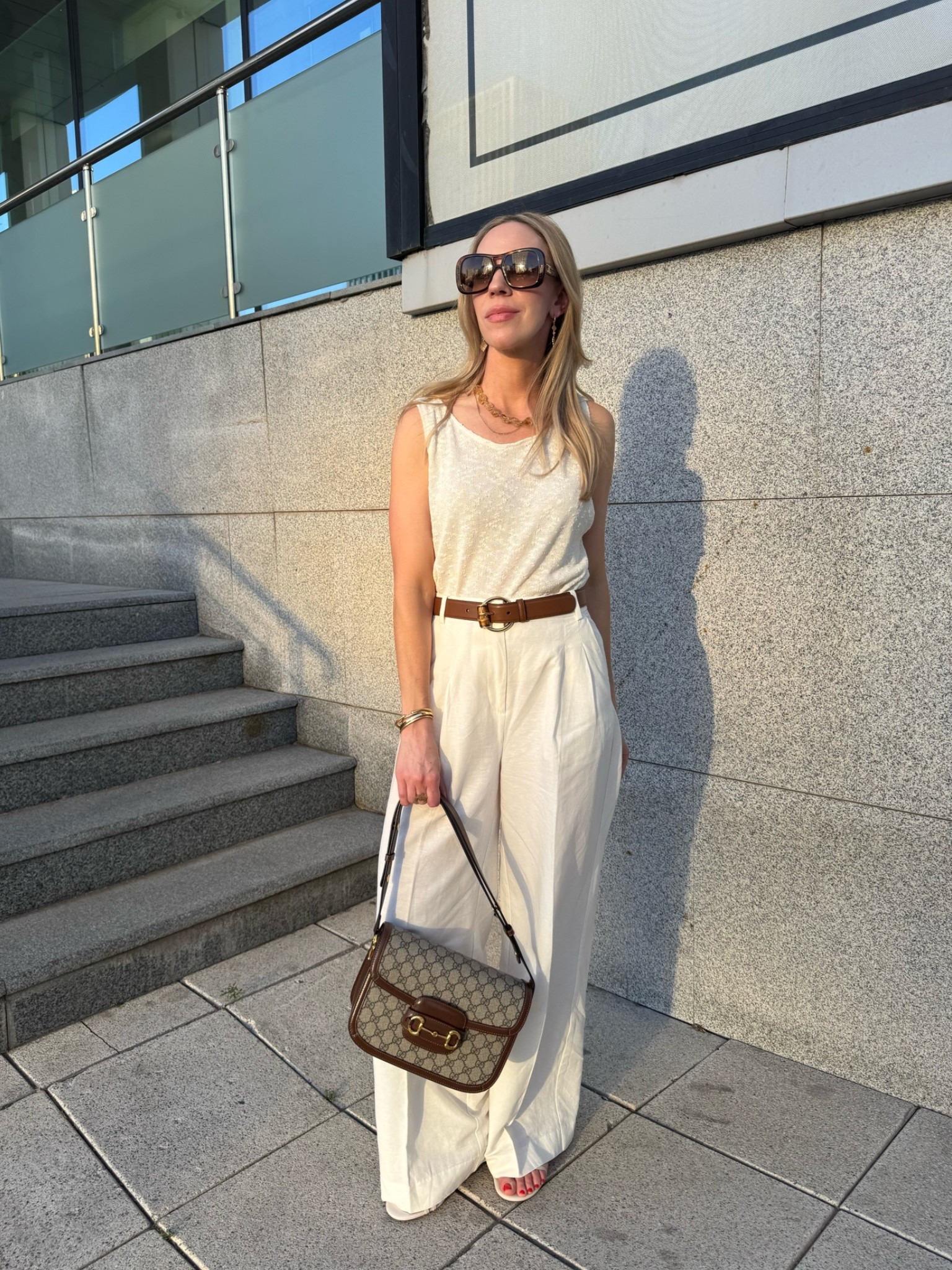 Summer date night outfit, cream summer outfit, linen pants, knit tank, Gucci bag

#LTKTravel #LTKOver40 #LTKSeasonal