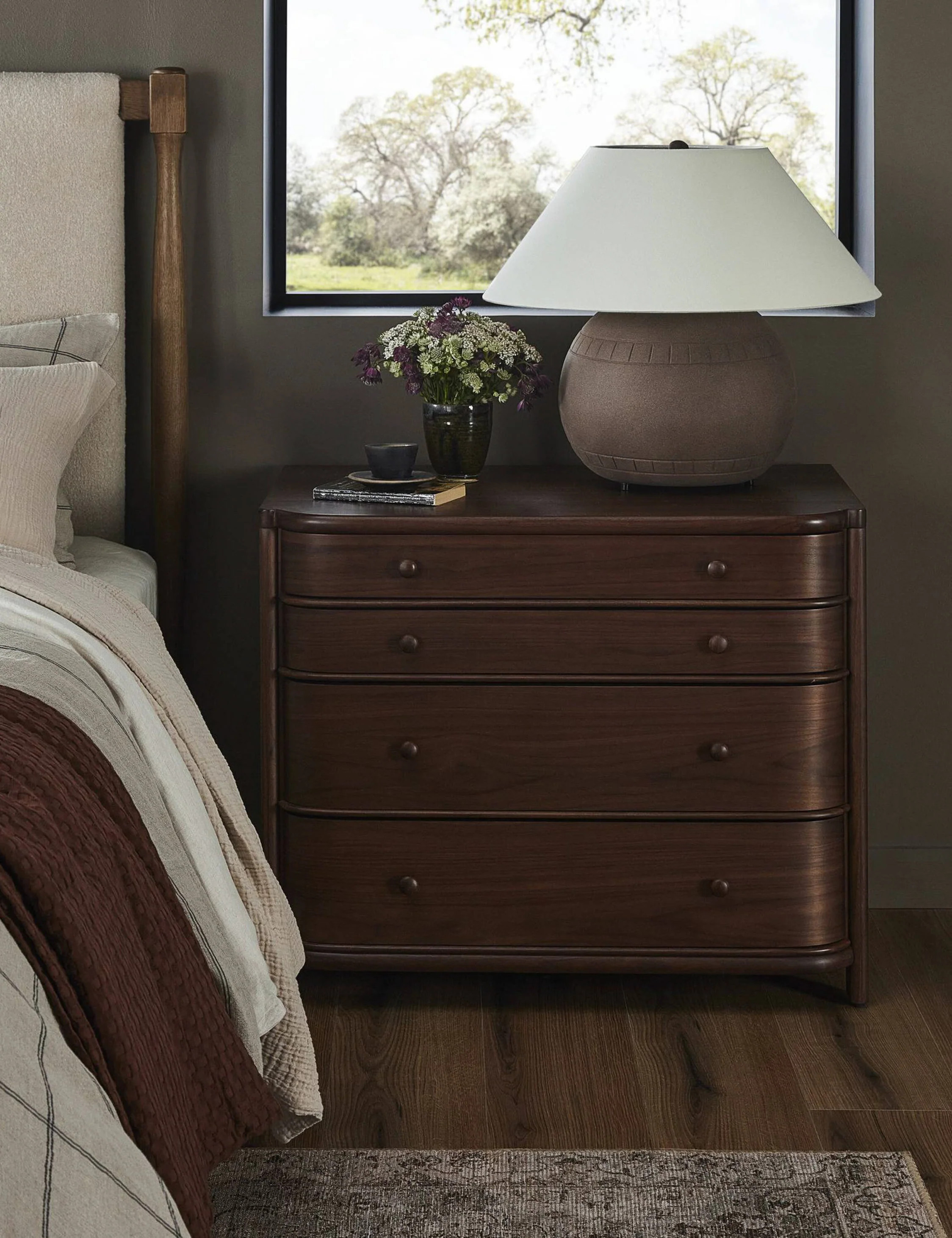 Agatha Nightstand by Amber Lewis x Four Hands, Dark Brown Walnut | Lulu and Georgia 