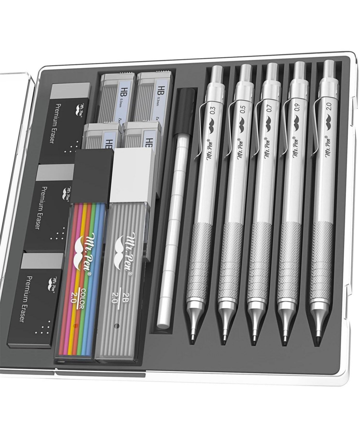 Mr. Pen Metal Mechanical Pencil Set, 5 Sizes, 0.3, 0.5, 0.7, 0.9, | Macy's