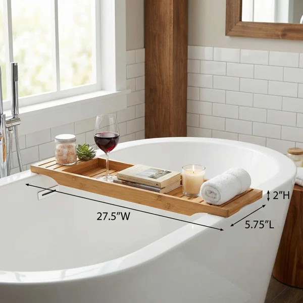 Willey Freestanding Bamboo Bath Caddy | Wayfair North America