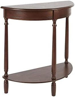 Decor Therapy Simplify Half Round Accent Table, Walnut, 28.25w 11.8d 28.25h | Amazon (US)