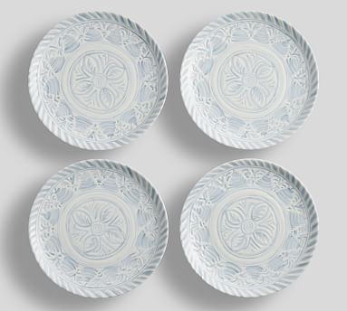 Chambray Tile Melamine Dinner Plates - Set of 4 | Pottery Barn (US)