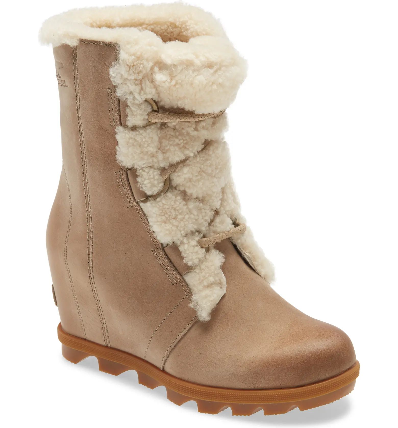 Joan of Arctic™ Wedge II Genuine Shearling Lace-Up Boot | Nordstrom