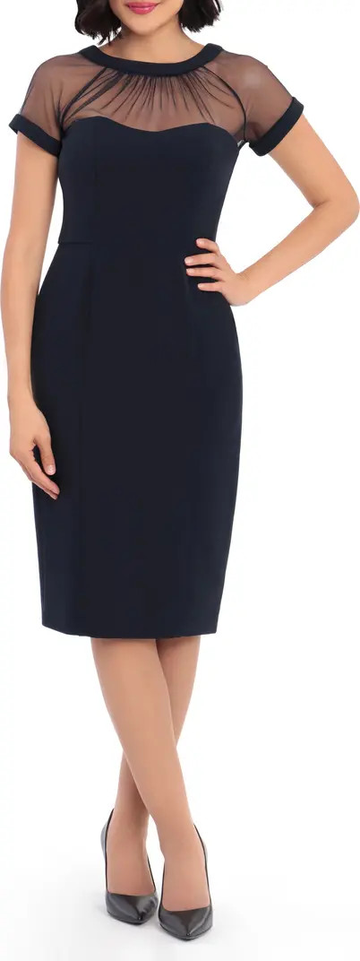 Maggy London Illusion Yoke Crepe Cocktail Dress | Nordstrom | Nordstrom