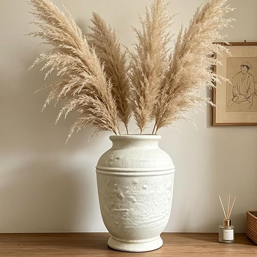 Large Ceramic Vase for Centerpieces, 9.8 in Farmhouse Vintage Flower Vase | Amazon (US)
