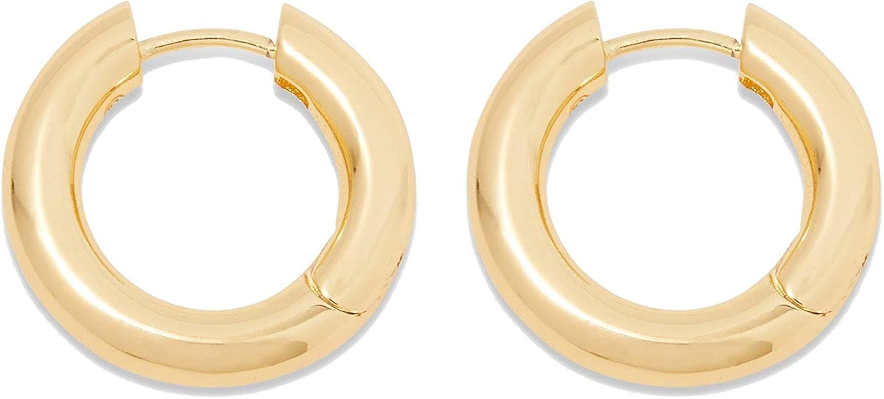 gorjana Women’s Lou Hoops, Chunky High Shine Hoop Earrings, 18K Gold Plated | Amazon (US)
