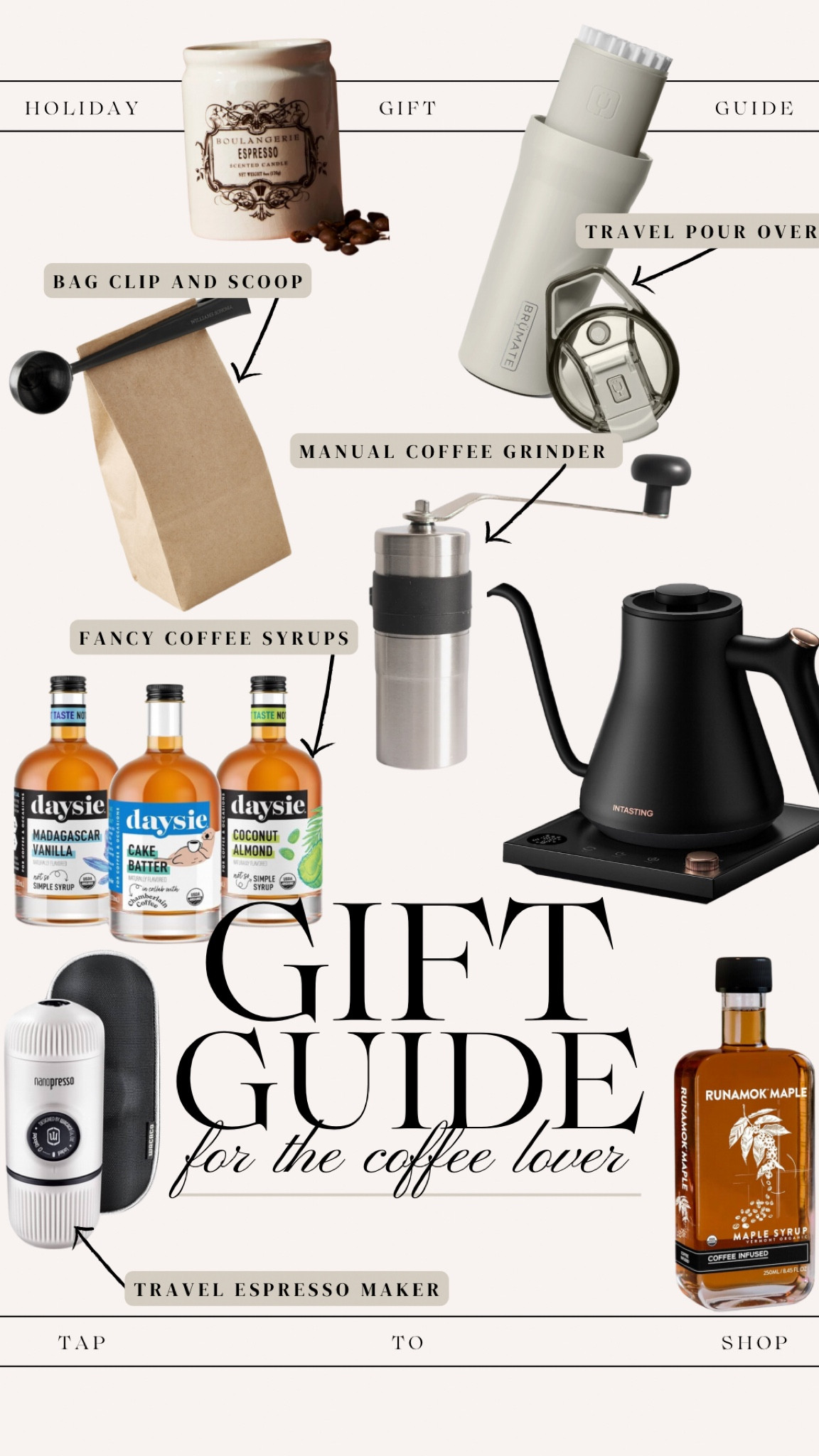 Gift guide for coffee lovers! 

Gifts for him
Gifts for her
Gift ideas
Coffee gifts
Amazon gifts
Useful gifts
Kettle
Coffee grinder
Pour over
Brumate

#LTKhome #LTKHoliday #LTKGiftGuide