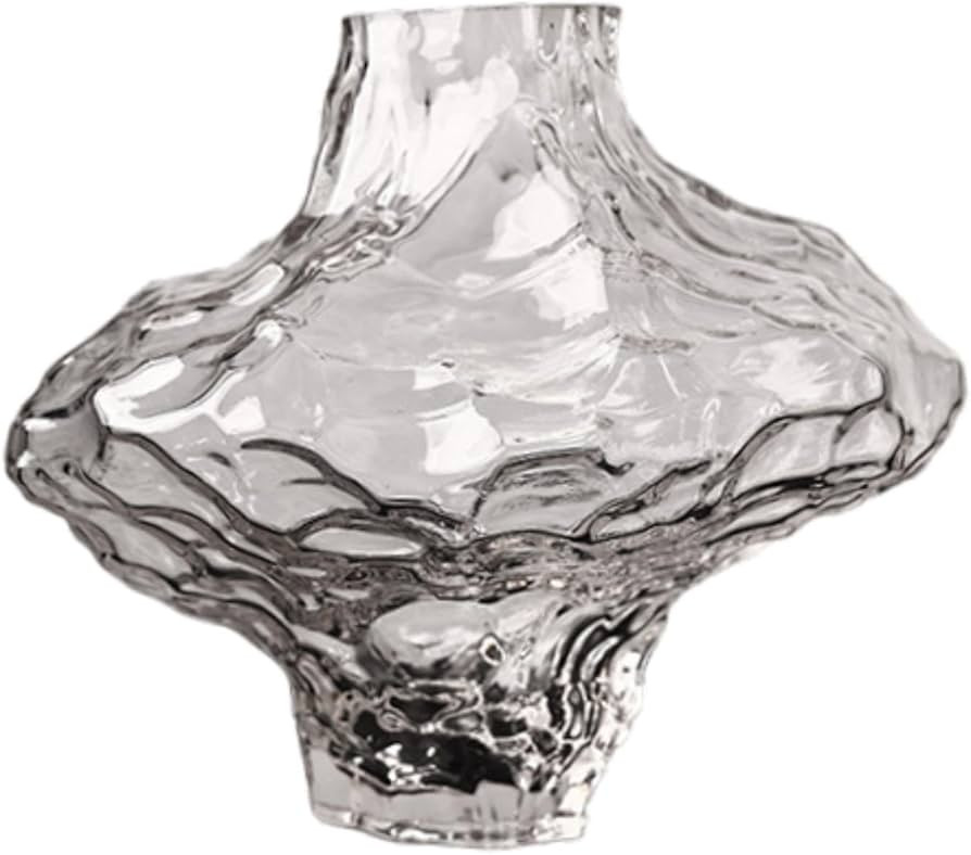 Clear Glass Vase Minimalist Flower Vase Decorative Modern Flower Vase Creative Vase for Office,De... | Amazon (US)