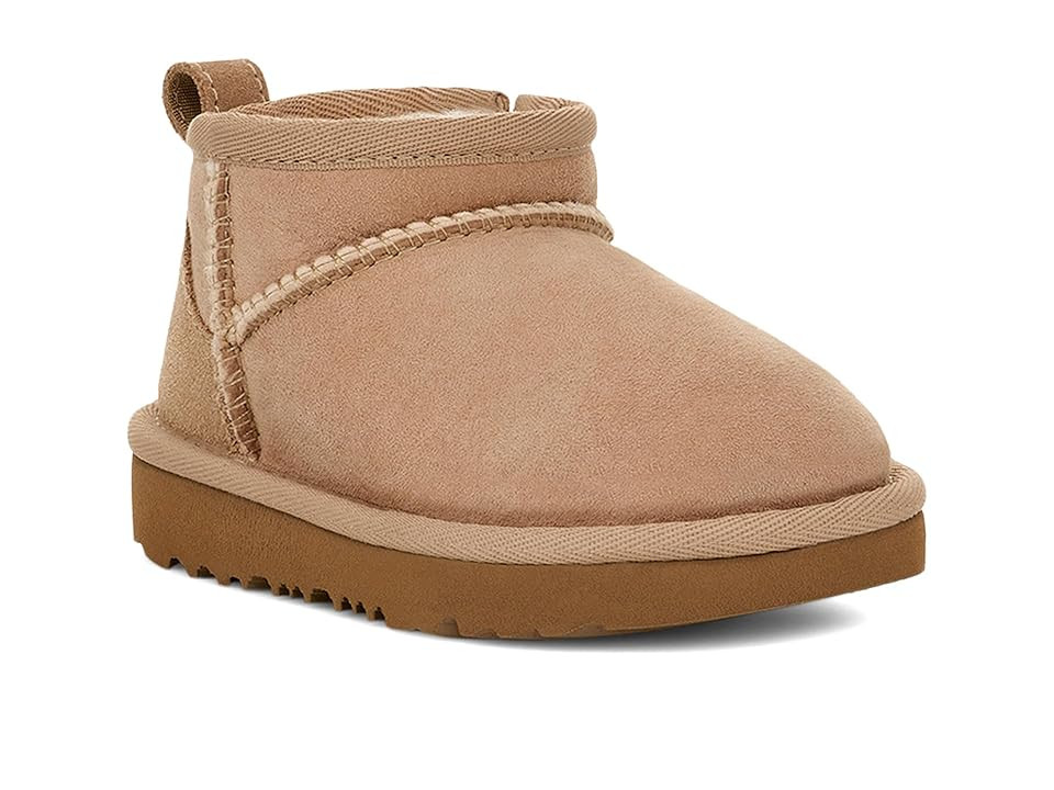 UGG Kids Classic Ultra Mini (Toddler/Little Kid) Kids Shoes Sand : 8 Toddler M, Wool | Zappos