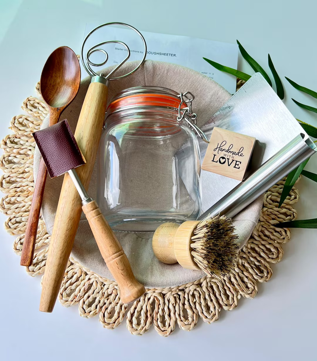 Sourdough Starter Kit 13 Pcs for Homesteading Sourdough, Banneton 10 Linerwhiskscraper Bladeslame... | Etsy (US)