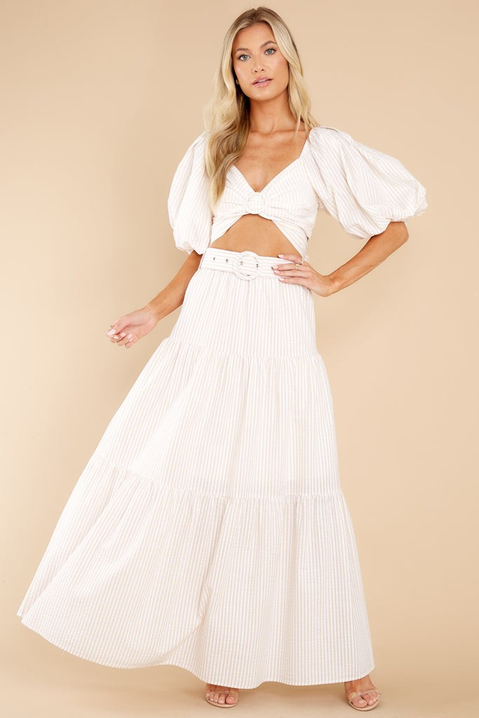 Lune White Beige Top | Red Dress 