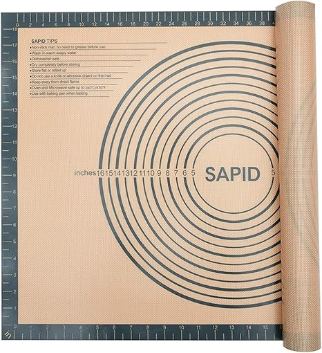 Sapid Extra Thick Silicone Pastry Mat Non-slip with Measurements for Non-stick Silicone Baking Ma... | Amazon (US)