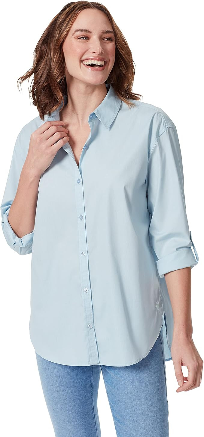 Gloria Vanderbilt Women's Amanda Oversized Button Down Shirt with Roll-tab Sleeves | Amazon (US)