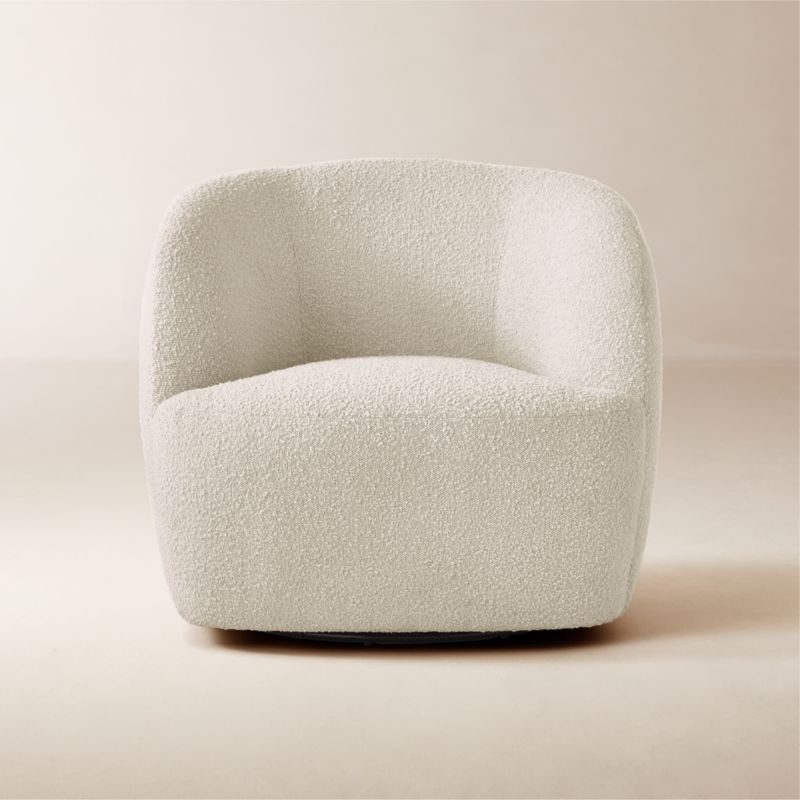 Gwyneth Ivory Boucle Swivel Chair by goop + Reviews | CB2 | CB2