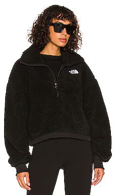 The North Face Platte Sherpa Quarter Zip Pullover in TNF Black from Revolve.com | Revolve Clothing (Global)