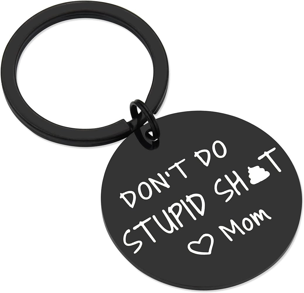 Funny Gifts for Teen Boys Girls Don't Do Stupid Keychain Birthday Gifts for Kid Son Daughter from... | Amazon (US)