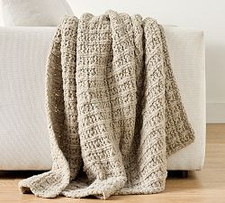 Plaid Chunky Cotton Knit Throw | Pottery Barn (US)