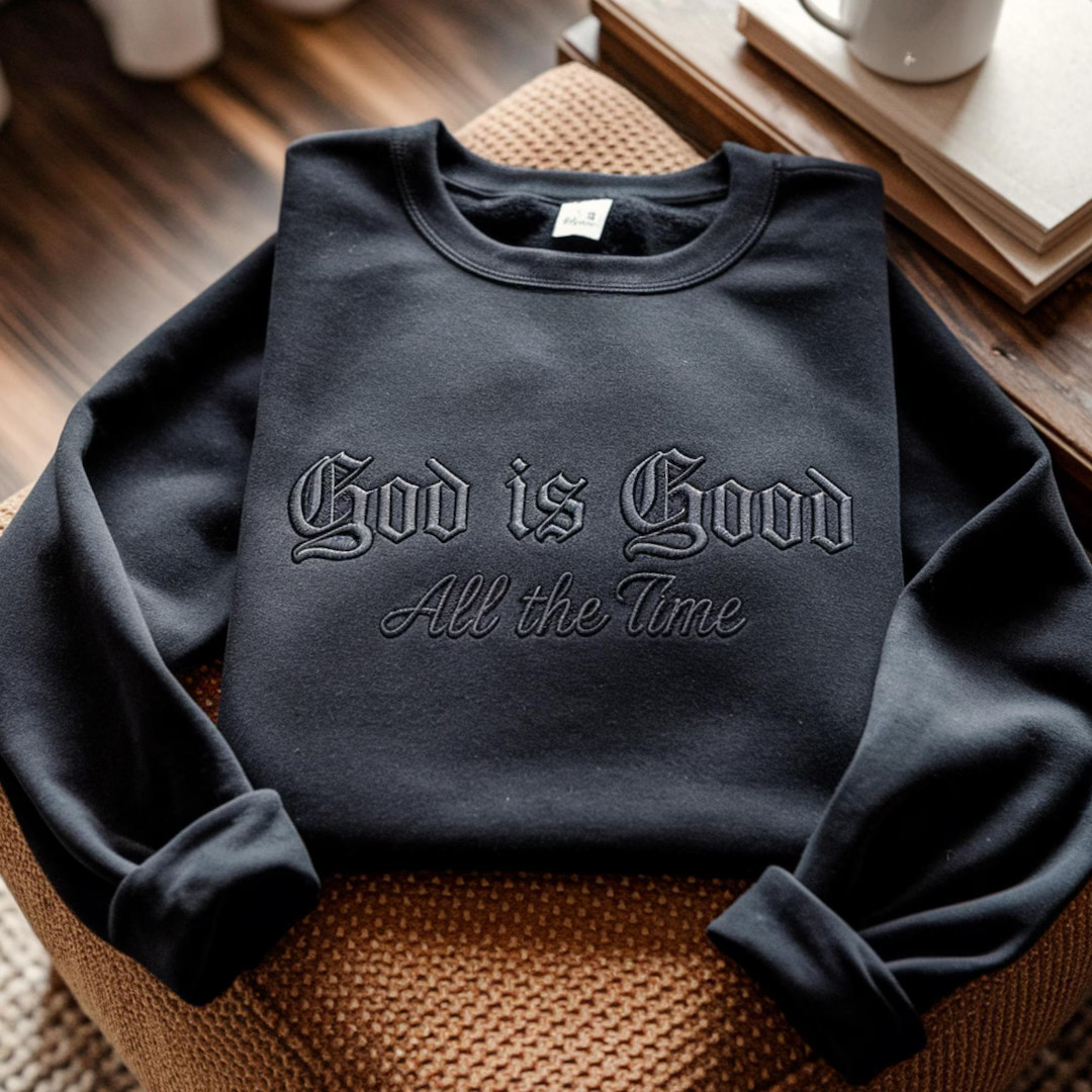 Embroidered 'God is Good' Christian Sweatshirt - Faith Crewneck | Etsy (US)