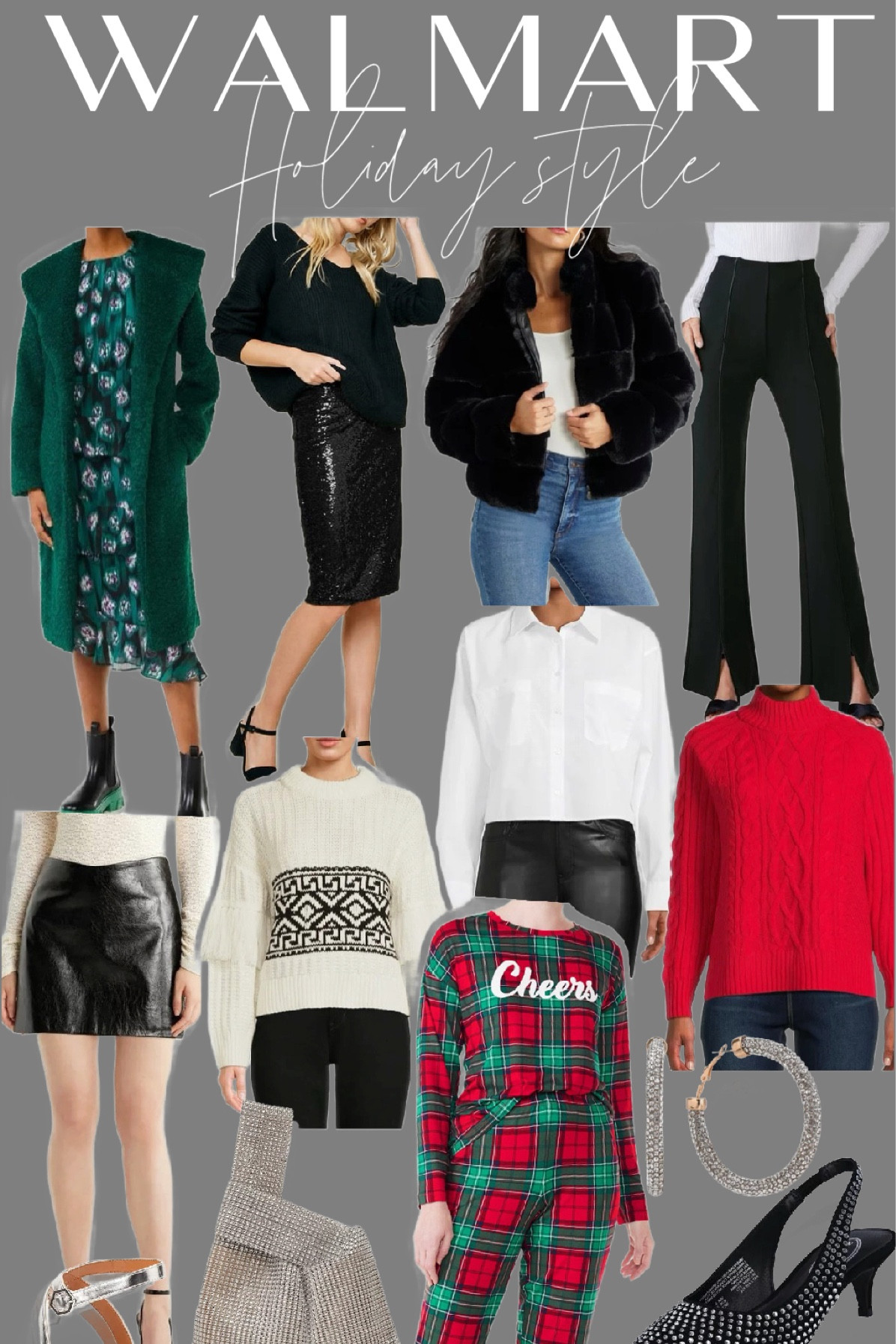 Walmart holiday style 🖤🪩❤️🎄✨
Holiday outfit inspo 

#LTKHoliday #LTKfindsunder50 #LTKsalealert
