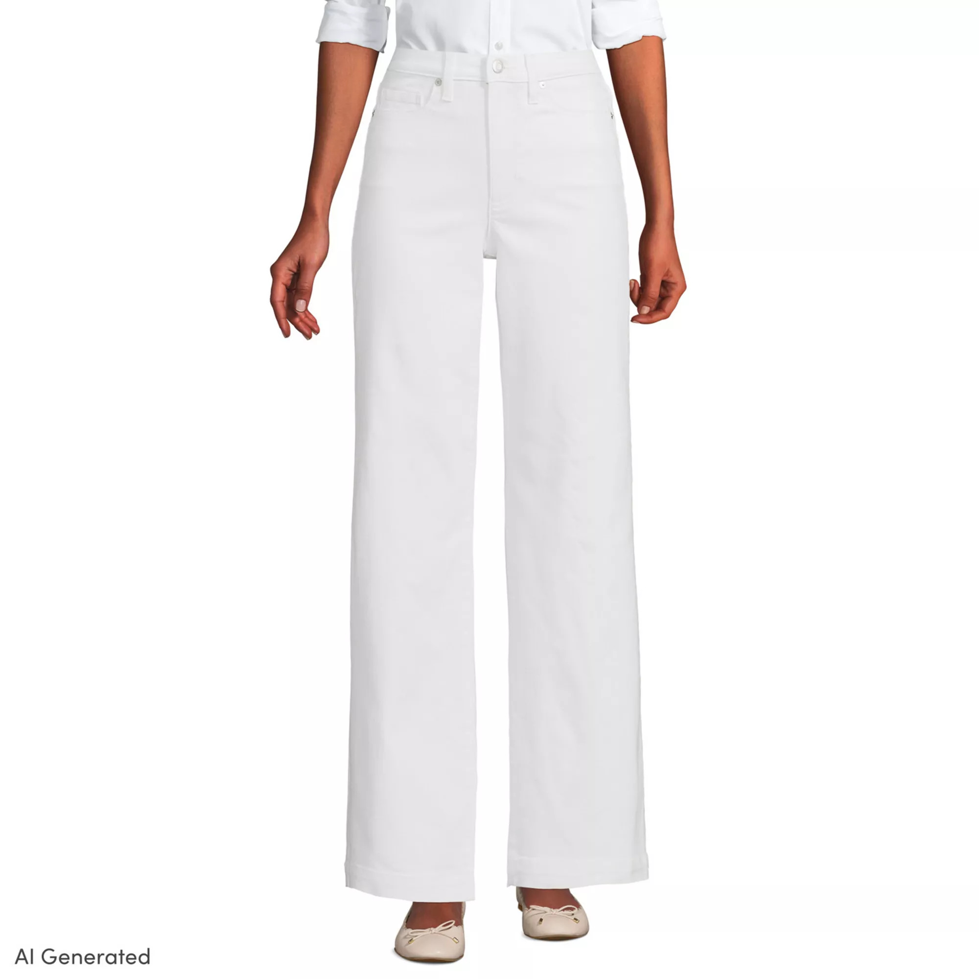 Women's Lands' End High-Rise Wide Leg Jeans | Kohl's