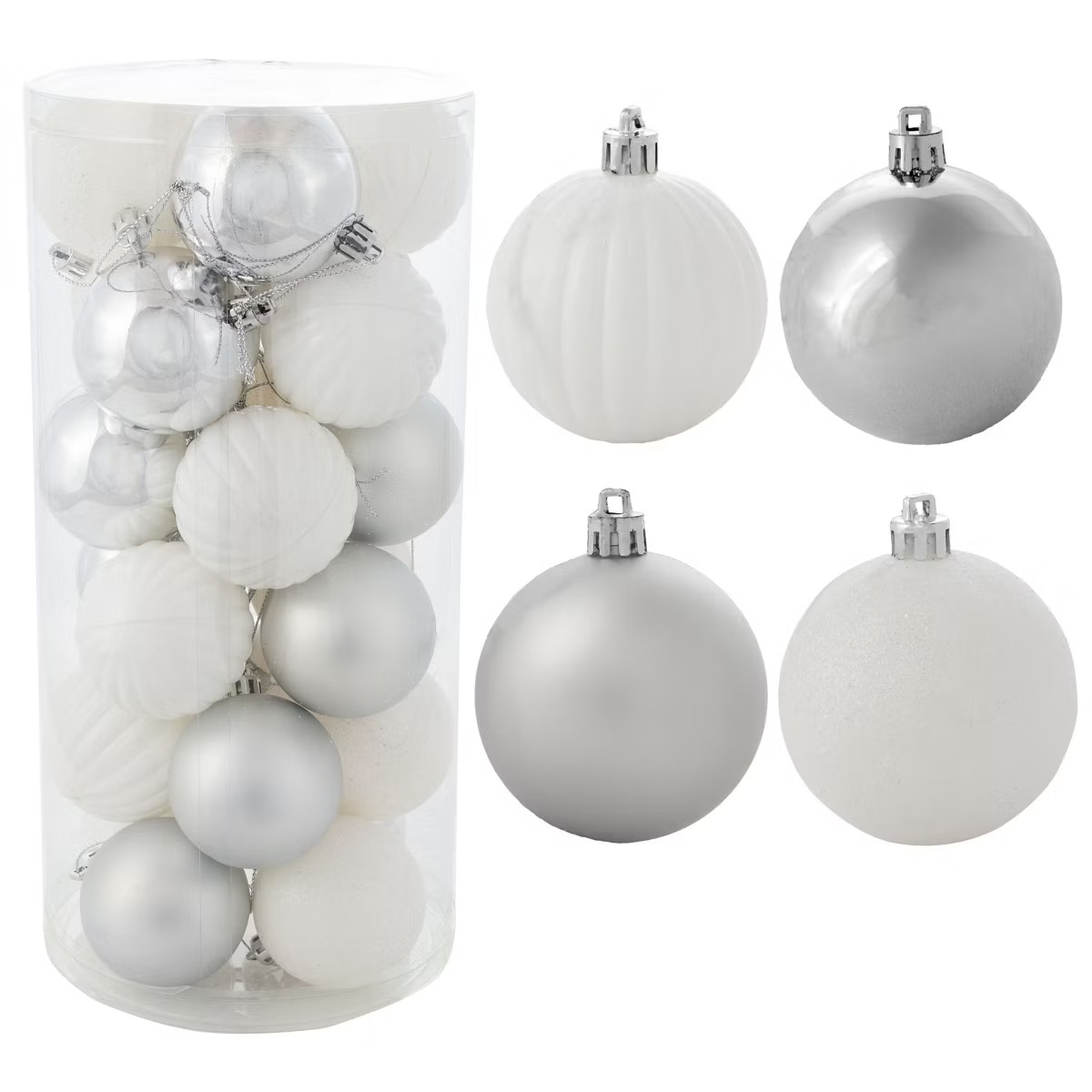 Sunnydaze Indoor Christmas Holiday Tree Shatterproof Merry Medley Ball Ornaments with Hooks - 24p... | Target