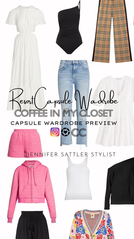 Sneak Peak & Product Preview

My new capsule wardrobe checklist will include 

1. A little white dress.
2. Pull on wide leg pants 
3. Distressed jeans 
4. A short set
5. A cropped cardigan
6. A white ribbed tank top
7. An anywhere top
8. A swimsuit that doubles as a bodysuit