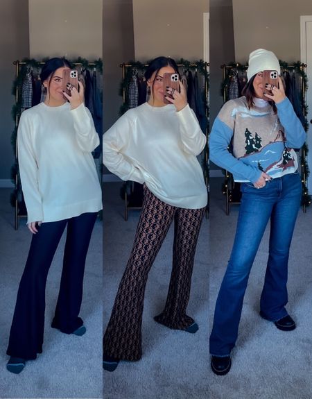 Walmart winter and holiday fashion finds on Black Friday deal! My white sweater is only $20!! S in white sweater, 6 denim, m everything else! 

#walmartpartner #walmartfashion #winteroutfits #walmartoutfit #flares

#LTKSeasonal #LTKunder50 #LTKCyberweek